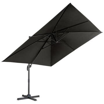 2dekans | Coast Zweefparasol Zwart – 300 x 300 cm – 360°, Ophalen of Verzenden, Zo goed als nieuw