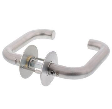 P+E Deurklink U-model op ronde rozet 8mm stift rvs, Verzenden, Nieuw