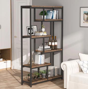 Industriële Stellingkast – 5-Laags Boekenkast Vintage Bruin, Huis en Inrichting, Kasten | Stellingkasten, Verzenden, Nieuw