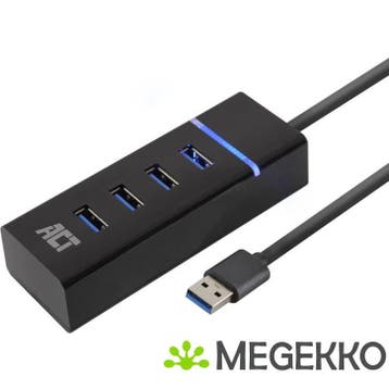 ACT USB Hub 3.2, 4x USB-A, zwart, Computers en Software, USB Sticks, Verzenden, Nieuw, ACT