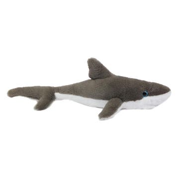 Witte haai knuffel - pluche - grijs - 46 cm - dierenknuffel, Verzenden, Nieuw