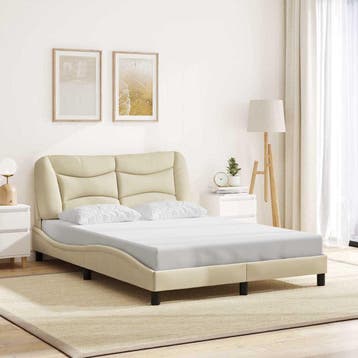 vidaXL Bedframe zonder matras Hvar 120x200 cm stof, Verzenden, Nieuw, Twijfelaar, 120 cm