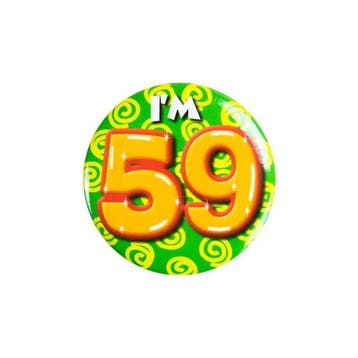 Button 59 jaar, Verzenden, Nieuw, Feestartikel