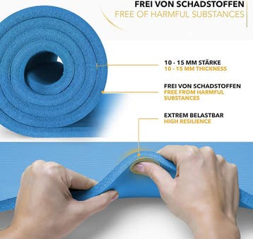 Yogamat - Fitness mat - Sportmat - Yoga mat extra dik - Blau, Verzenden, Zo goed als nieuw