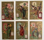 Complete Liebig serie S 118 (6 Chromos) - Insecten Meisjes, Gelopen