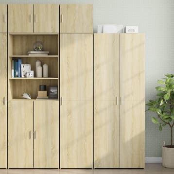vidaXL Opbergkast smal 45x42,5x225 cm bewerkt hout sonoma, Minder dan 50 cm, Nieuw, 25 tot 50 cm, Overige houtsoorten
