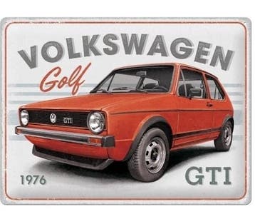 Volkswagen Golf GTI 1976 reclamebord, Ophalen of Verzenden, Nieuw