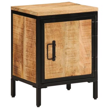 vidaXL Nachtkastje 40x30x52,5 cm massief ruw mangohout, Minder dan 45 cm, Verzenden, Nieuw, Minder dan 55 cm