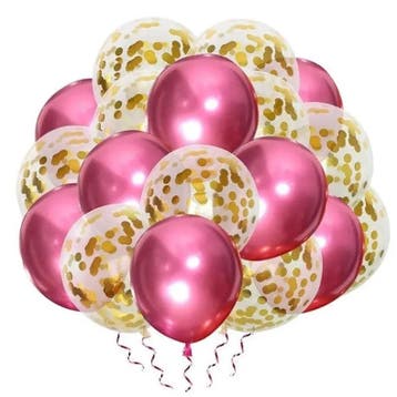 VSE luxe confetti ballonnen 20 stuks metallic roze, Ophalen of Verzenden, Nieuw