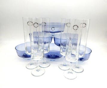 V.Nason&C - Dessertservies - Tropical - Muranoglas - Set van