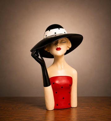 Buste, Elegante stijlvolle damesbuste met hoed – modern