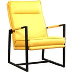 Set van 2 Leren fauteuils Square - Toledo Giallo (geel), Huis en Inrichting, Fauteuils, Nieuw, Ophalen of Verzenden, 50 tot 75 cm