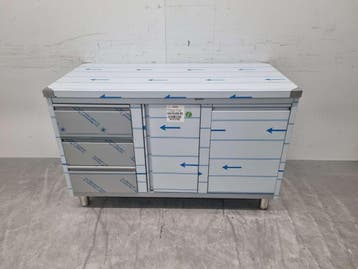 RVS Werkkast Kast Werktafel, klapdeur, 3 laden en afvalbak, Ophalen of Verzenden, Nieuw in verpakking