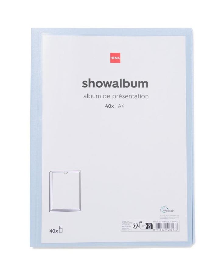 HEMA Showalbum A4 lichtblauw, Diversen, Agenda's, Nieuw, Verzenden