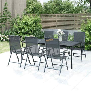 vidaXL Tuintafel 200x100x72 cm staalgaas antracietkleurig, Verzenden, Nieuw, Metaal