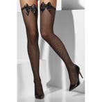 Visnet kousen zwart met strikje voor dames - Kousen, Hobby en Vrije tijd, Verzenden, Nieuw
