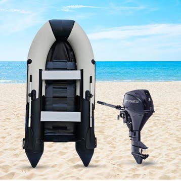 Rubberboot - 330 cm - Lattenbodem - Tohatsu 8 pk, Watersport en Boten, Rubberboten, Ophalen of Verzenden, Nieuw, Buitenboordmotor