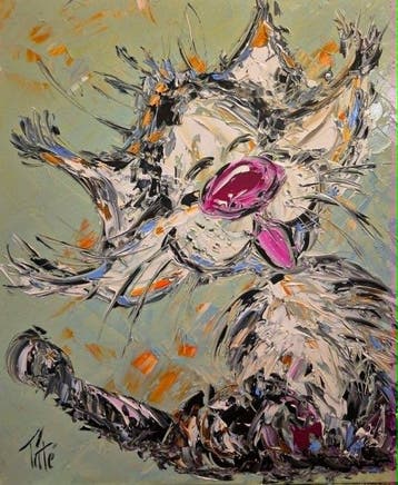 Laurent Pate - Blanchette ( chat chien abstrait )