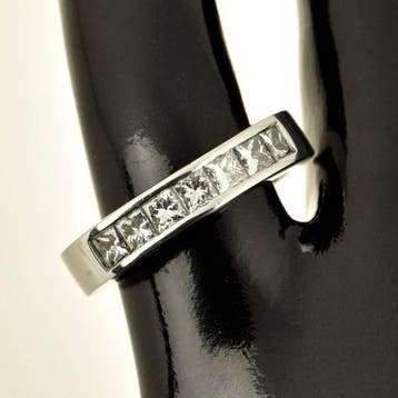 Ring - 18 karaat Witgoud Diamant (Natuurlijk), Sieraden, Tassen en Uiterlijk, Nieuw