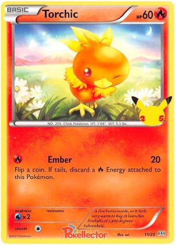 Torchic 11/25 Promo 25TH ANNIVERSARY MC DONALDS, Ophalen of Verzenden, Nieuw, Losse kaart, Foil