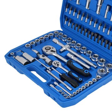 94-Stuk CRV Staal Socket Set 1/4 1/2 met Ratchet Star Hex..., Verzenden, Nieuw
