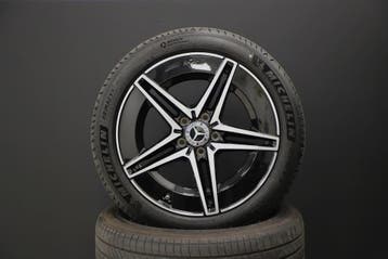 Velgen Mercedes-Benz C-Klasse AMG Michelin Zomer / Winter, Auto-onderdelen, Banden en Velgen, Ophalen, 18 inch, Gebruikt, 255 mm