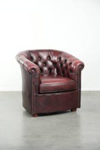 Fauteuil - Chesterfield clubfauteuil - Rundleer -, Nieuw