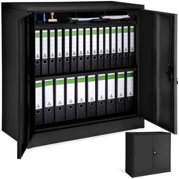 Archiefkast met 3 planken 90x40x90 cm - zwart, Huis en Inrichting, Kasten | Roldeurkasten en Archiefkasten, Verzenden, Nieuw