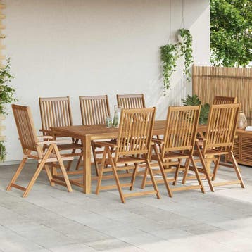 vidaXL Inklapbare stoelen 8 st massief acaciahout, Tuin en Terras, Verzenden, Nieuw, Hout