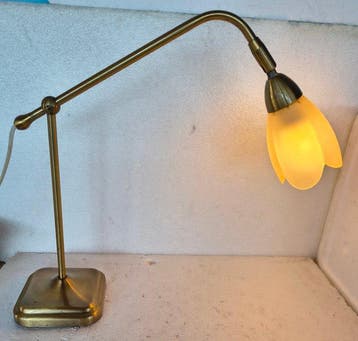 Bureaulamp - Bauhaus - Messing - Bankierslampen, Antiek en Kunst