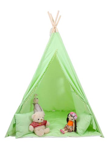 Tipi Tent Kinderen Groen | 120x120cm | Nieuw | Scherpe Prijs, Ophalen of Verzenden, Nieuw, Hout