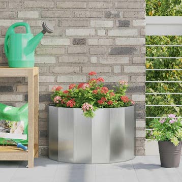 vidaXL Plantenbak Zilver 60 x 30 x 35 cm Gegalvaniseerd, Verzenden, Minder dan 60 cm, Nieuw, Metaal