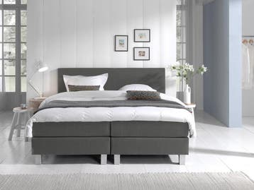 Boxspring Eefje - Grijs - 200 x 210 cm, Verzenden, 210 cm, Overige maten, Grijs