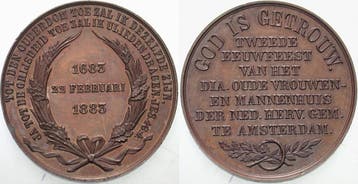 Brons medaille 1883 Nederland-koenigreich Willem Iii, 184..., Verzenden