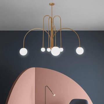 Nordic Minimalistische Plafondlamp Chandelier - Goud, Zwart,, Verzenden, Nieuw