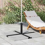 vidaXL Parasolvoet voor 25–50 mm paal Zwart Gepoedercoat, Tuin en Terras, Parasols, Verzenden, Nieuw, 1 tot 2 meter, Parasolvoet