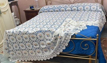 ricami fatti a mano a motivi floreali - Bedsprei - 285 cm -