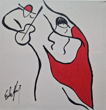 Henry Escobar - Duo rouge (attention fond blanc)