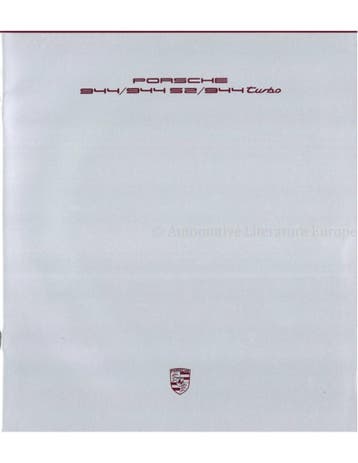 1989 PORSCHE 944 / TURBO / S2 BROCHURE DUITS, Boeken, Nieuw, Porsche, Author