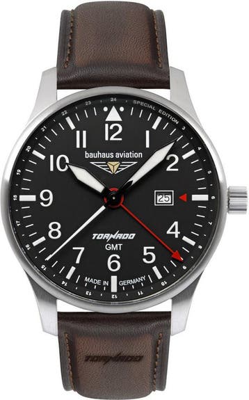 Bauhaus 2744-2 Aviation Tornado horloge 42 mm, Overige merken, Staal, Verzenden, Polshorloge