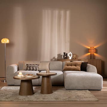 50% Korting: Hoekbank Maine gemêleerde stof taupe rechts, Ophalen, Zo goed als nieuw, Stof, Scandinavisch, Vintage, Modern