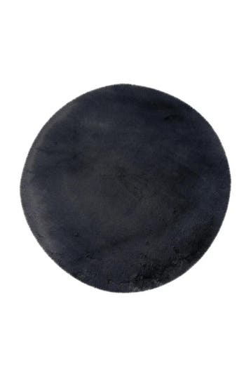 Rond Hoogpolig Vloerkleed | Heaven | Antraciet | 160x160 cm, Verzenden, Nieuw