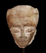 Oud-Egyptisch - Farao-hoofd in kalksteen - late periode -