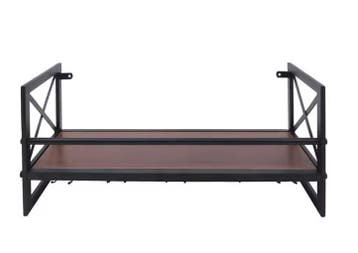Wand Wijnrek Industrieel met Glashouder – Staal en Hout, 10, Huis en Inrichting, Woonaccessoires | Wijnrekken, Verzenden, Nieuw