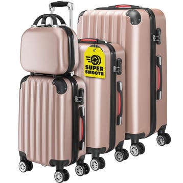 Reiskoffers 4-delige Roze ABS accessoires (Koffers - Tassen), Verzenden, Nieuw