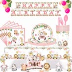 Taart- en cupcake topper set Jungle Safari 25-delig, Ophalen of Verzenden, Nieuw, Taarten of Cupcakes, Versiering