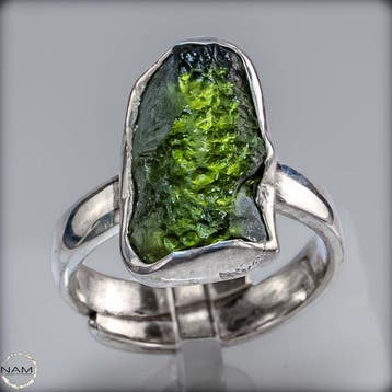 Adembenemende Moldaviet-ring van 925 zilver – Een stukje