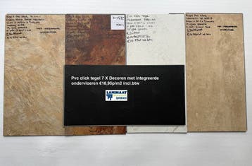 Pvc click 6 X kleur Ocean slate met integreerde ondervloer, 75 m² of meer, Pvc click tegel model , Nieuw, Ophalen of Verzenden