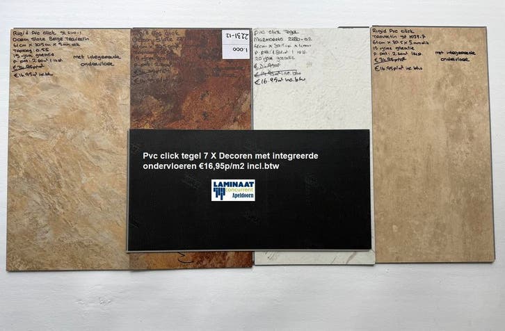 Pvc click 6 X kleur Ocean slate met integreerde ondervloer, Huis en Inrichting, Stoffering | Vloerbedekking, Beige, Bruin, Crème