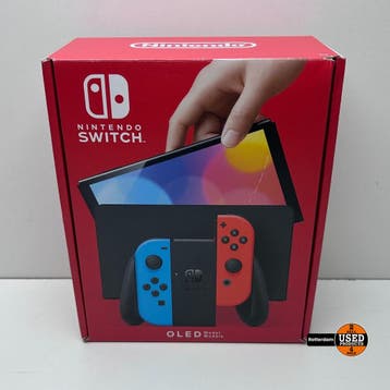 Nintendo Switch OLED - Blauw/Rood, Verzenden, Gebruikt